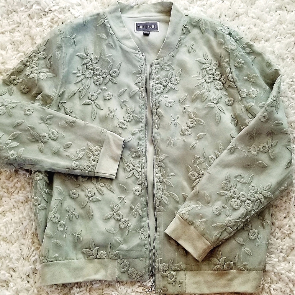 Lace Bomber Jacket